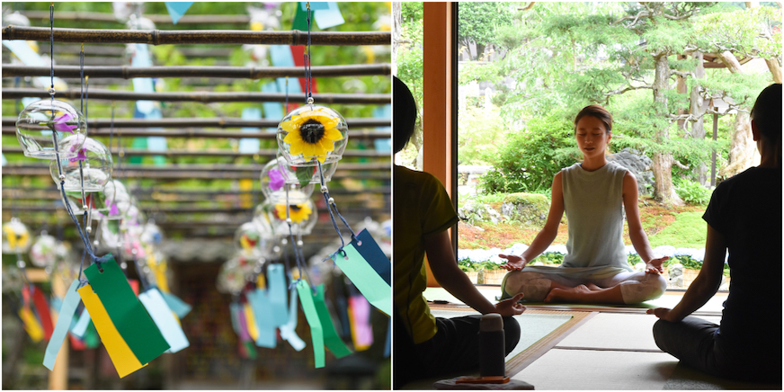 左「風鈴まつり」、右「お寺ヨガ」