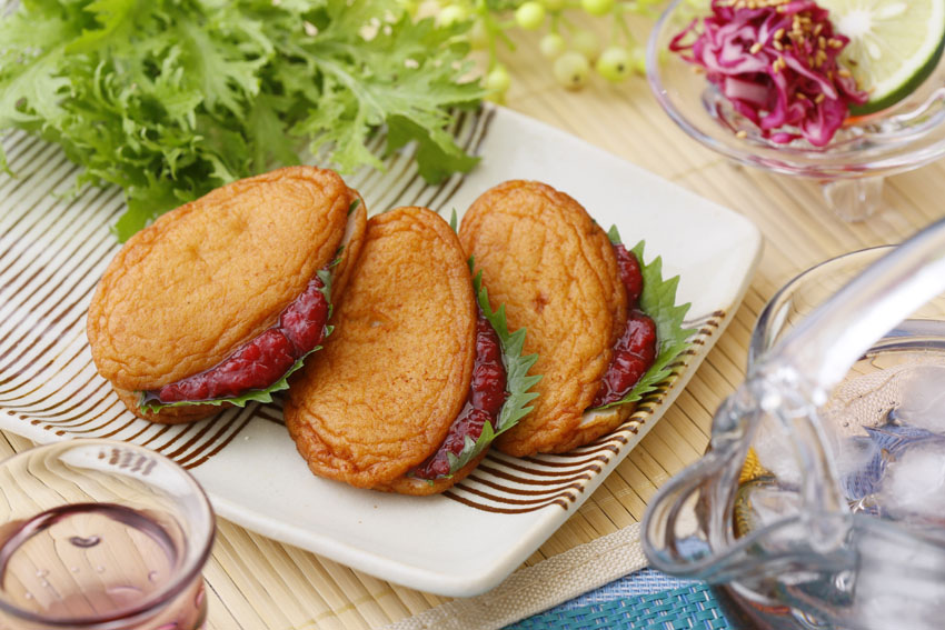 上揚げの梅しそはさみ