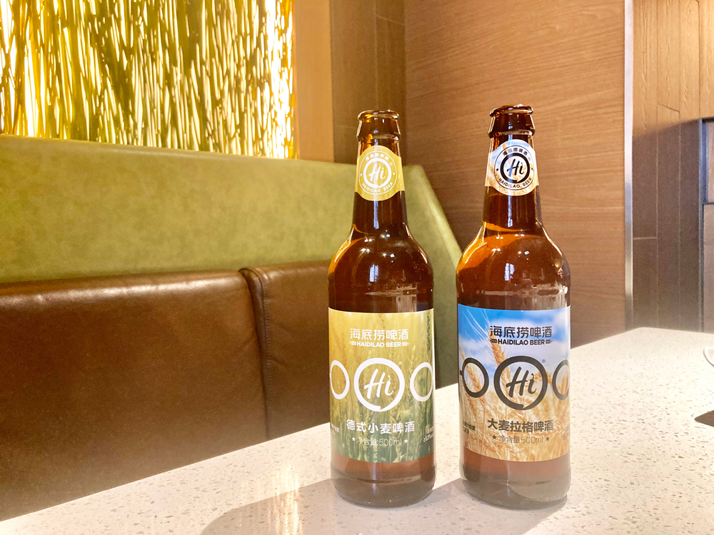 「海底撈ドイツラガービール」小麦、大麦 各660円(ともに税抜)