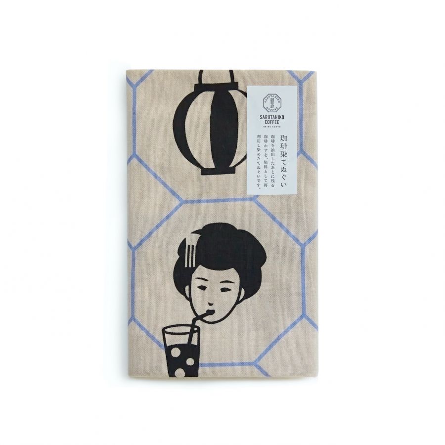 珈琲で染めた手捺染てぬぐい 1870円