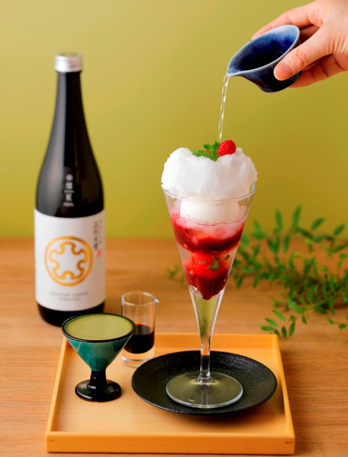 『ISHIYA NIHONBASHI』限定メニュー　パフェ 日本酒 1600円