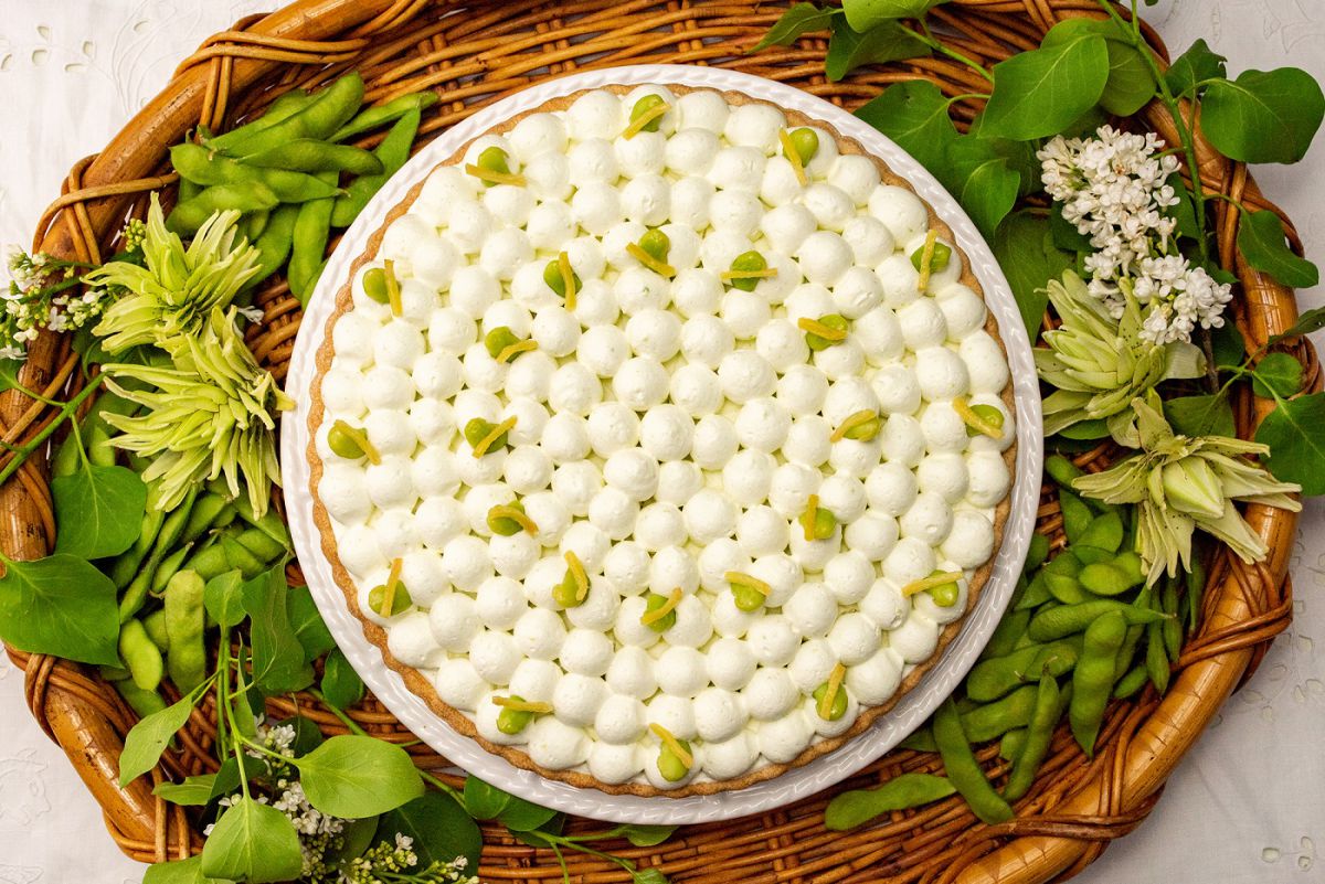 新作「枝豆のタルト」 1ピース 604円、ホール（25cm）7257円