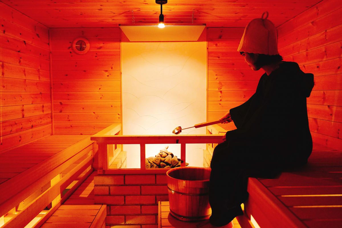 「IKEサウナ」エリアにある「フォレストサウナ」（写真）も、「OKEサウナ」と同じタイプの本格フィンランドサウナ