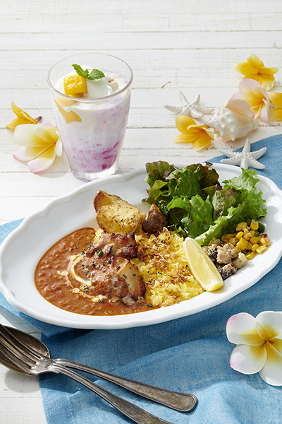  「ローストチキンとレモンのクリーミーカレー」紅茶付き 1595円