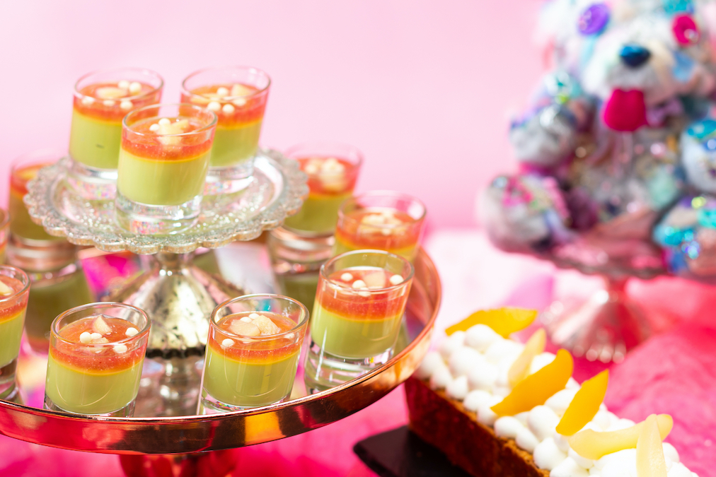 ピスタチオとピーチゼリーのパンナコッタ