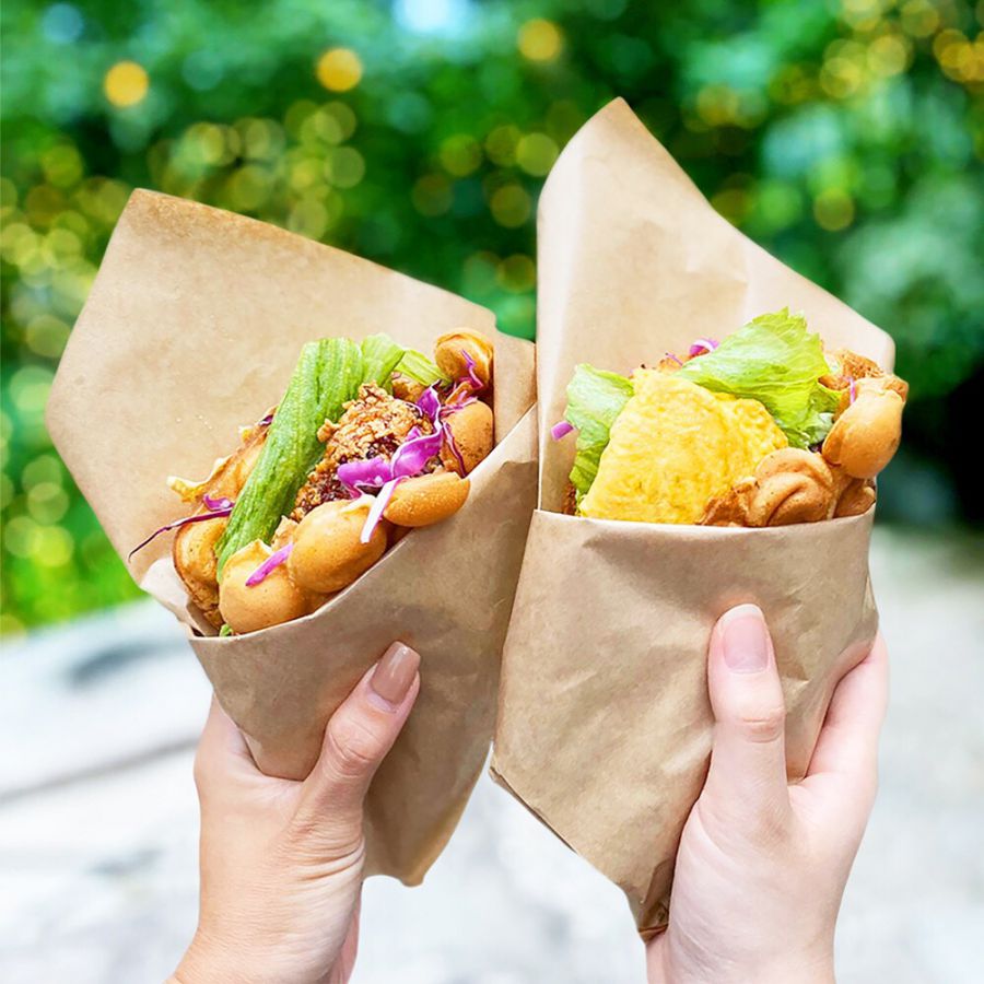 左から、「鶏蛋仔（回鍋肉・カニ玉）」各800円