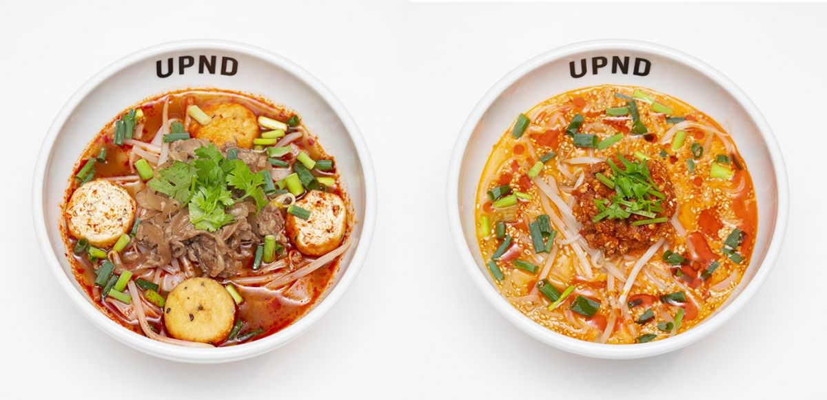 （左）「シビカラ牛肉麻辣フォー」840円、（右）「レモングラス香る豆乳坦々フォー」780円