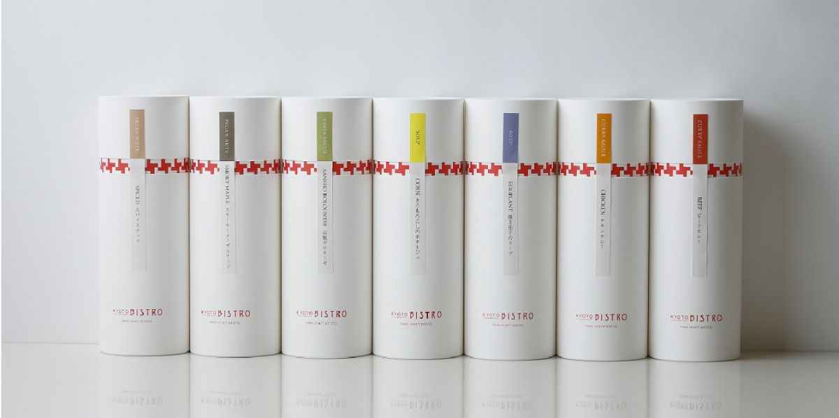 左から スパイスナッツ、スモーキーメープルナッツ、山椒ボロネーゼ（パスタソース）、とうもろこしのポタージュ、焼き茄子のスープ、チキンカレー、ビーフカレー