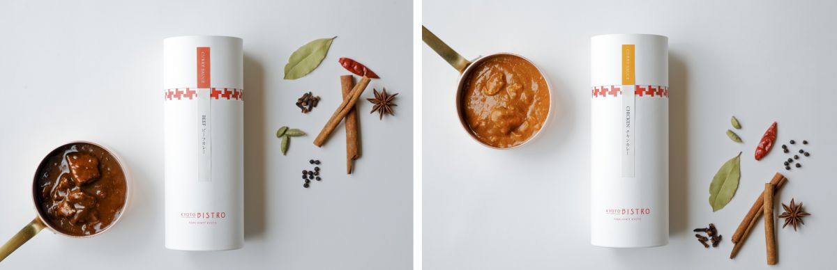 左）KYOTO BISTROビーフカレー（2人前）2268円　右）KYOTO BISTRO チキンカレー（2人前）2052円