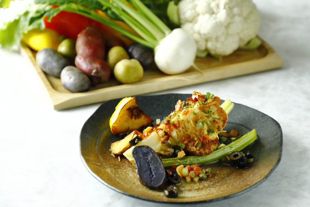 メインディッシュではお好みの野菜を1種お選びいただけます