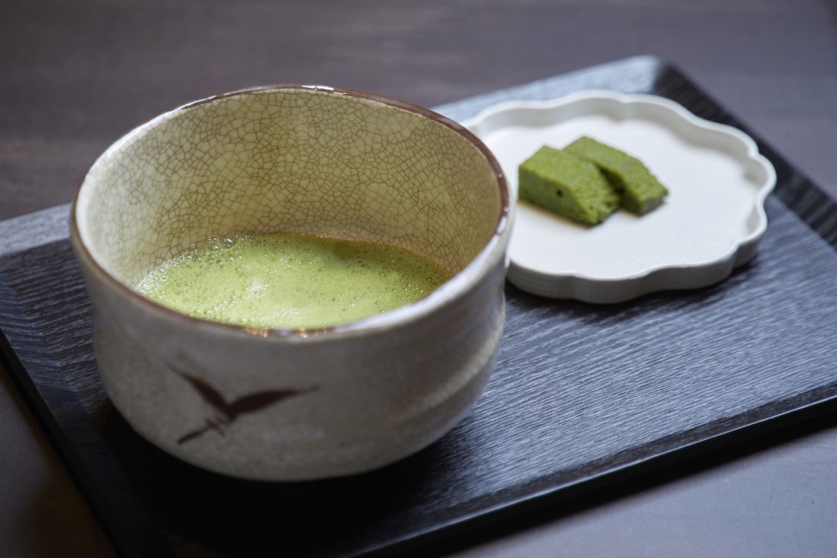 抹茶にお菓子が付いた「いちえセット」1000円