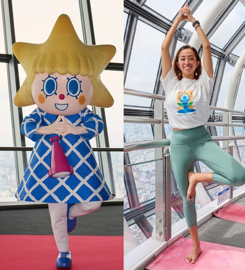 東京スカイツリー®のオリジナルヨガポーズ「SKYTREE®ポーズ」　©TOKYO-SKYTREE