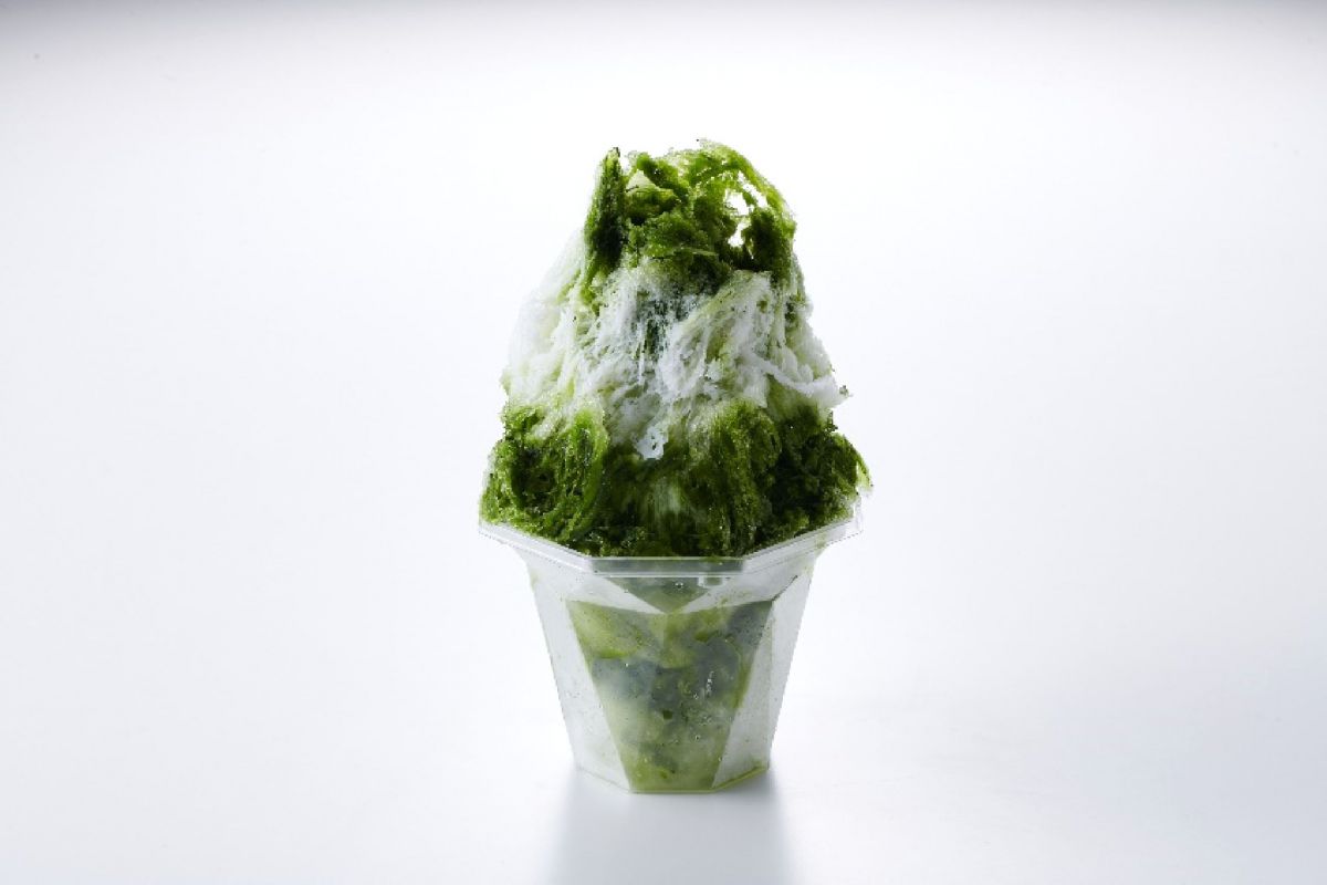 抹茶ミルクかき氷770円。濃厚な抹茶蜜と甘さ控えめなミルク蜜の人気かき氷