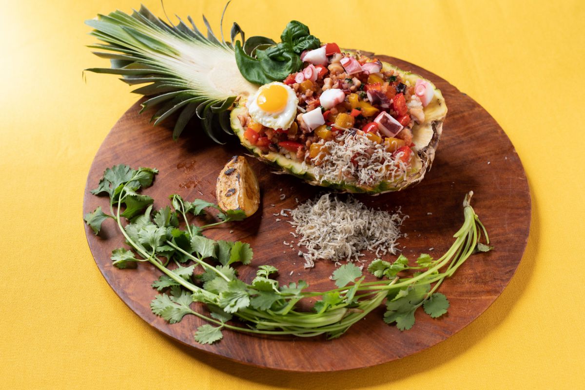 タコとシラスのガパオライス