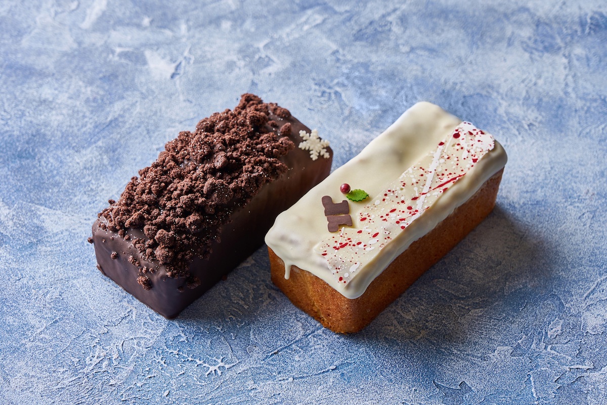 「チョコレートとバニラのパウンドケーキ」（写真左） 「メープルシロップのパウンドケーキ」（写真右）