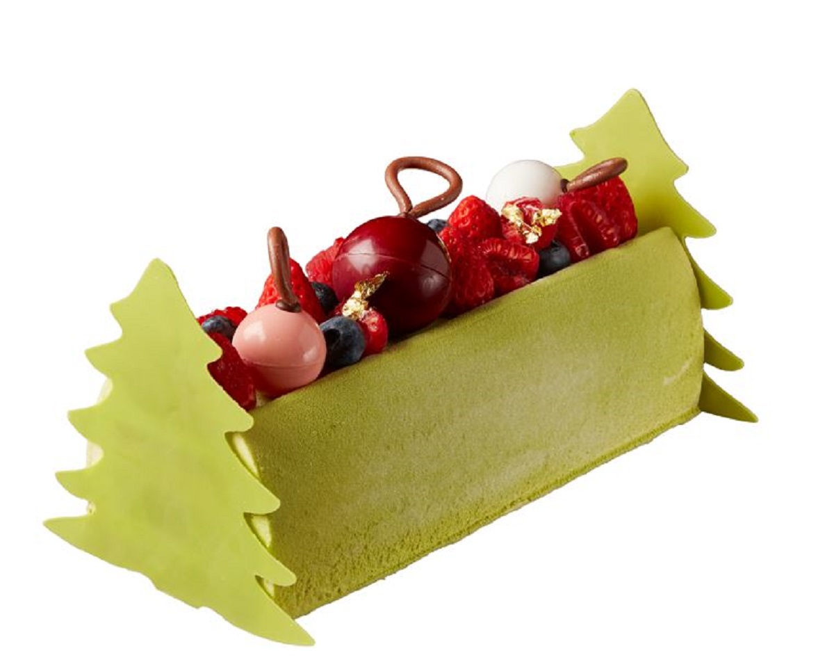 「ピスタチオ レッドベリー ログケーキ」長さ約21cmｘ幅約9cmｘ高さ約7.5cm（ケーキ部分） 