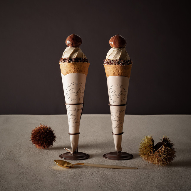 「京都丹波栗とほうじ茶のクレープ」イートイン1280円／テイクアウト1270円