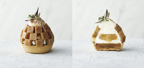 「和楽紅屋」の「和栗と洋梨のモンブラン」1000円　※エキュート品川限定