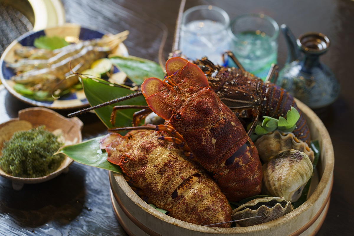 珍しいセミエビやイセエビなどを炭火焼やお造りで。価格は時価