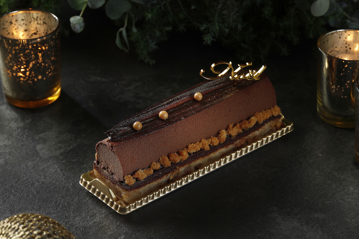 プティノエルコレクションの「ミルクチョコレートとビターチョコレート ブッシュドノエル」3200円