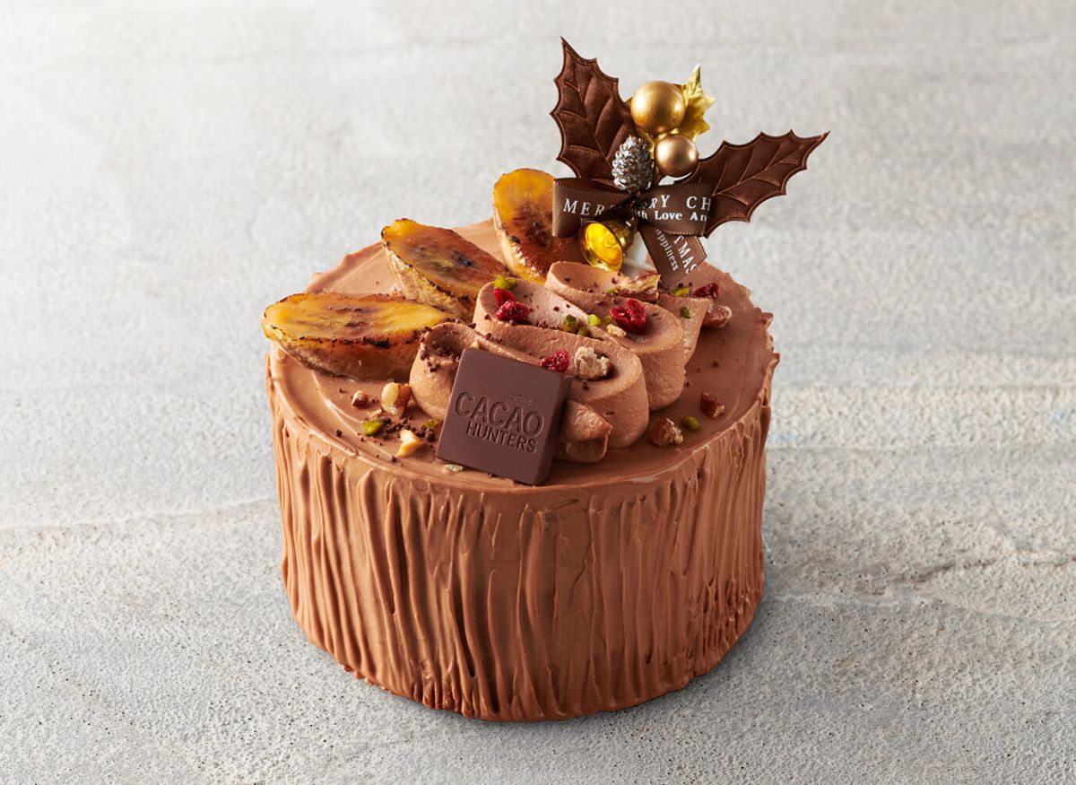 CACAO HUNTERS Plus「キャラメルバナナの切り株ノエル」（グランスタ東京） 4号：直径12cm×高さ8.5cm 4390円 ※50台限定販売