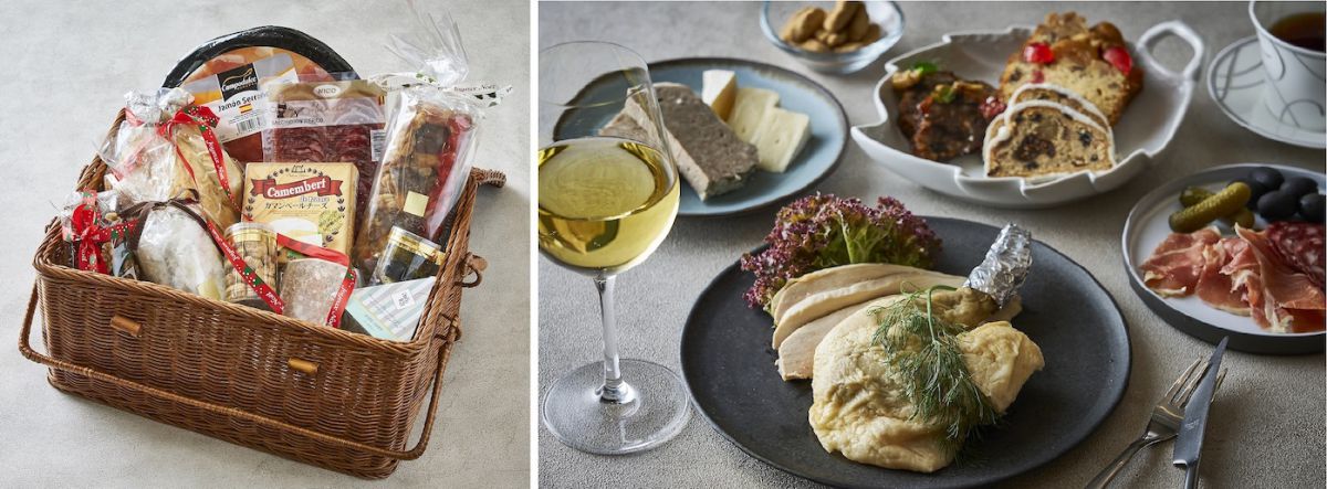 ホームパーティーにぴったりなラインナップの「クリスマスハンパー」1万7000円　※盛り付けイメージ