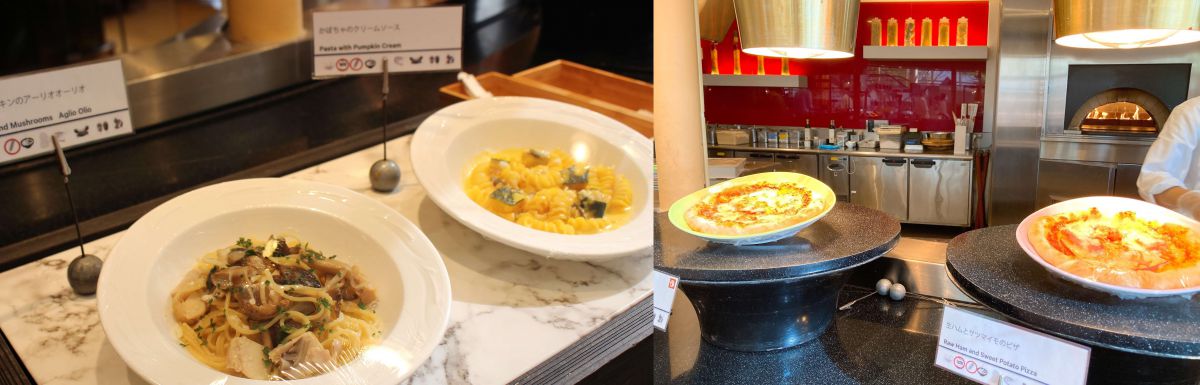 「かぼちゃのニョッキ」や「生ハムとサツマイモのピザ」など、通常メニューも秋の味覚一色に！