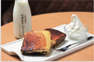 北海道牛乳カステラフレンチトーストセット800円（北海道牛乳カステラ）