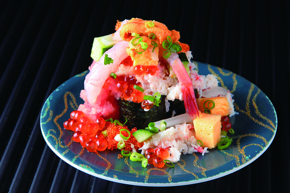 海宝こぼれ巻616円（函館 グルメ回転ずし 函太郎）