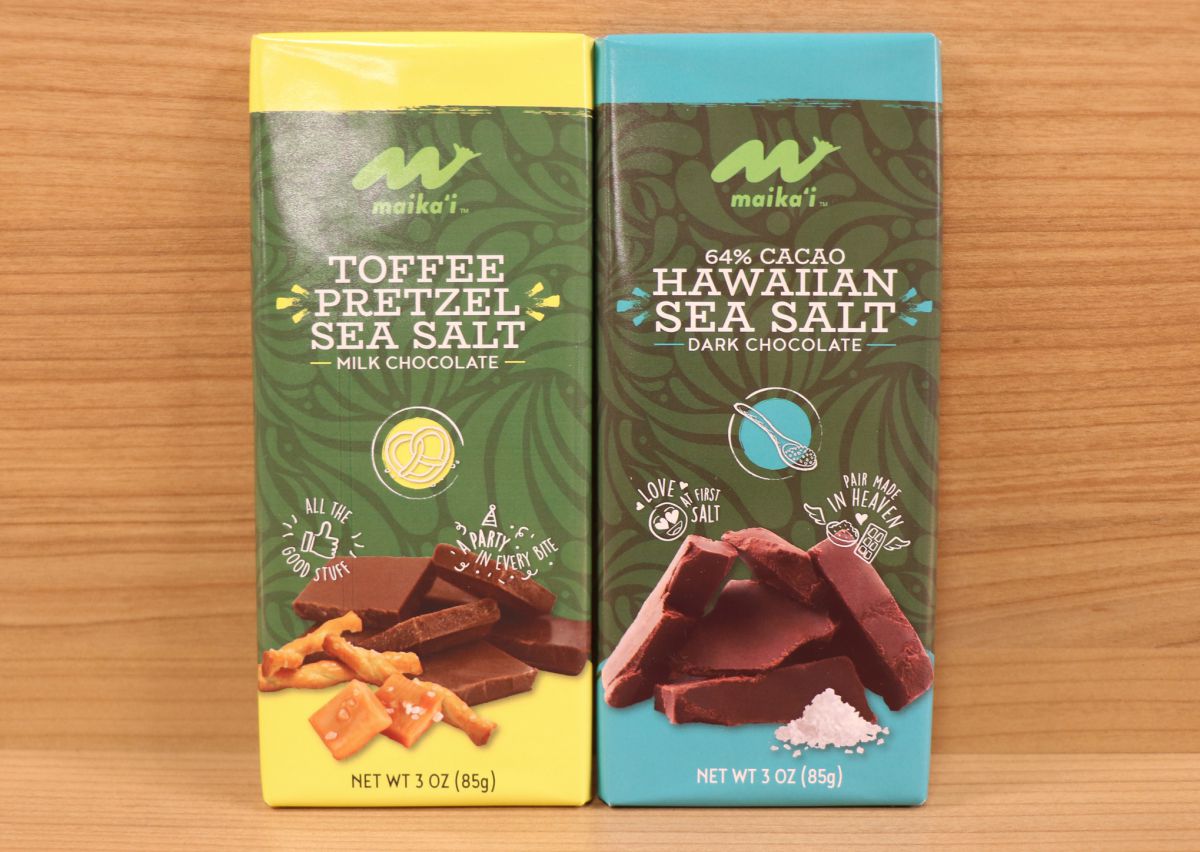 「マイカイブランドハワイ産シーソルト入りチョコレート」各$４.59