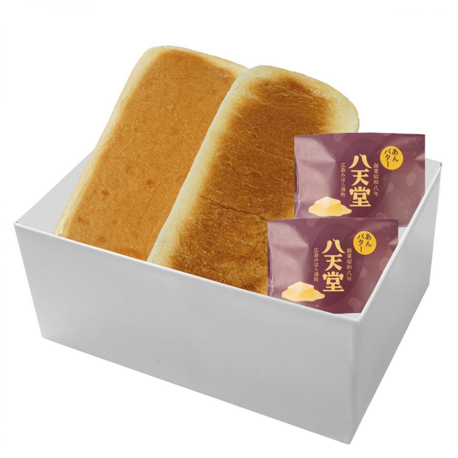 「八天堂魅惑のバターづくし」(食パンプレーン×1、塩バター食パン×1、あんバター×2)3283円(送料無料）