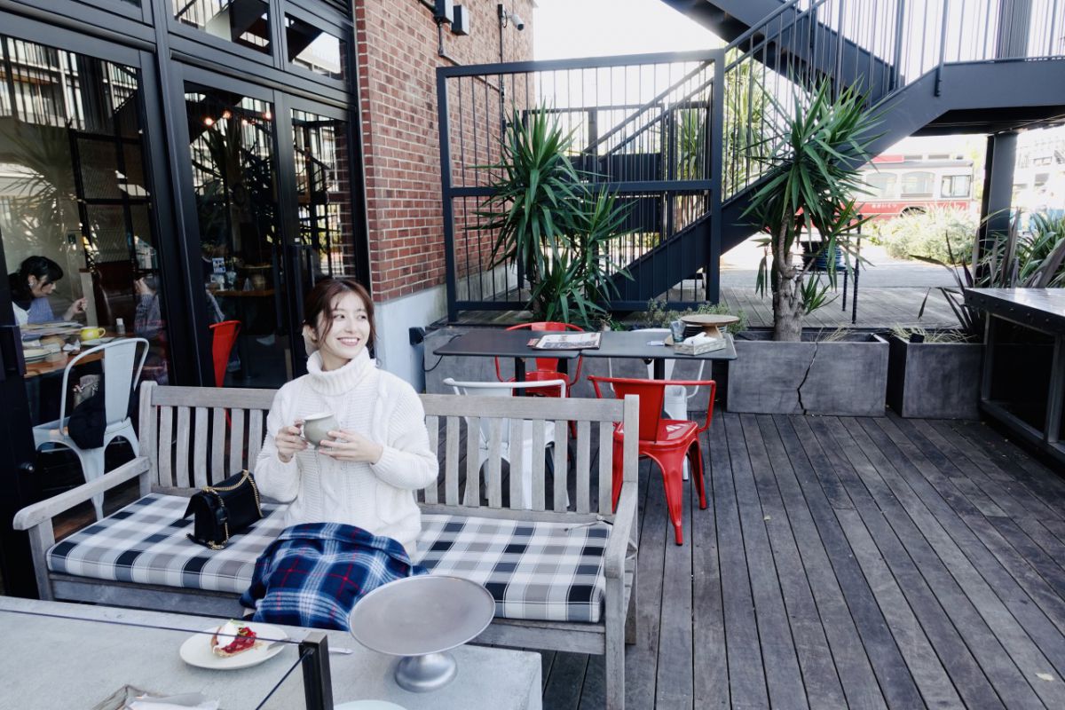 心地よいテラス席にて