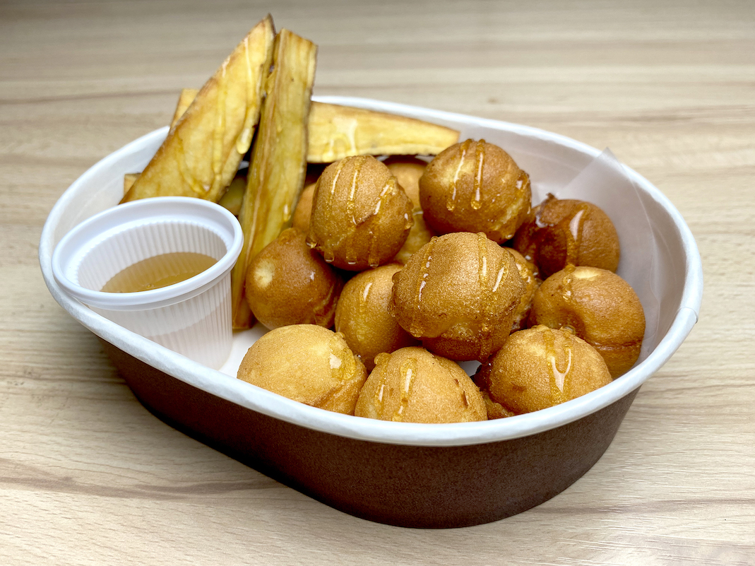 台湾たまごベビーカステラプレート 揚げたてさつま芋（680円）