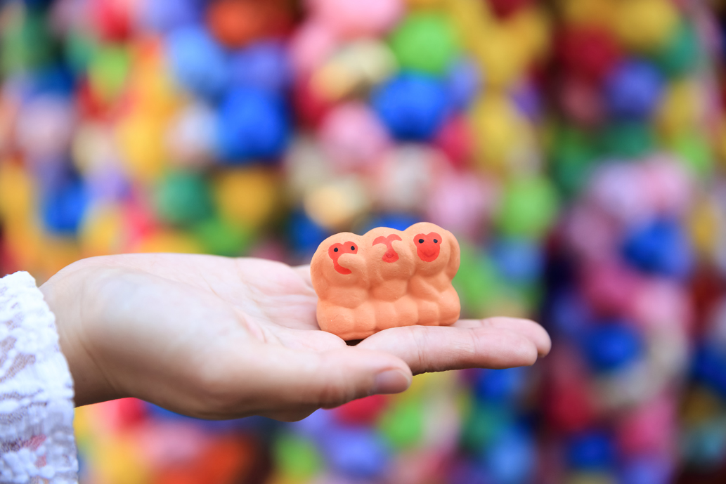 「開運招福三猿厄除け土鈴（大）」500円