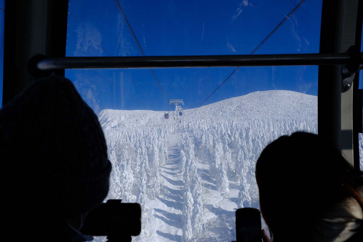 ロープウェイの車内から