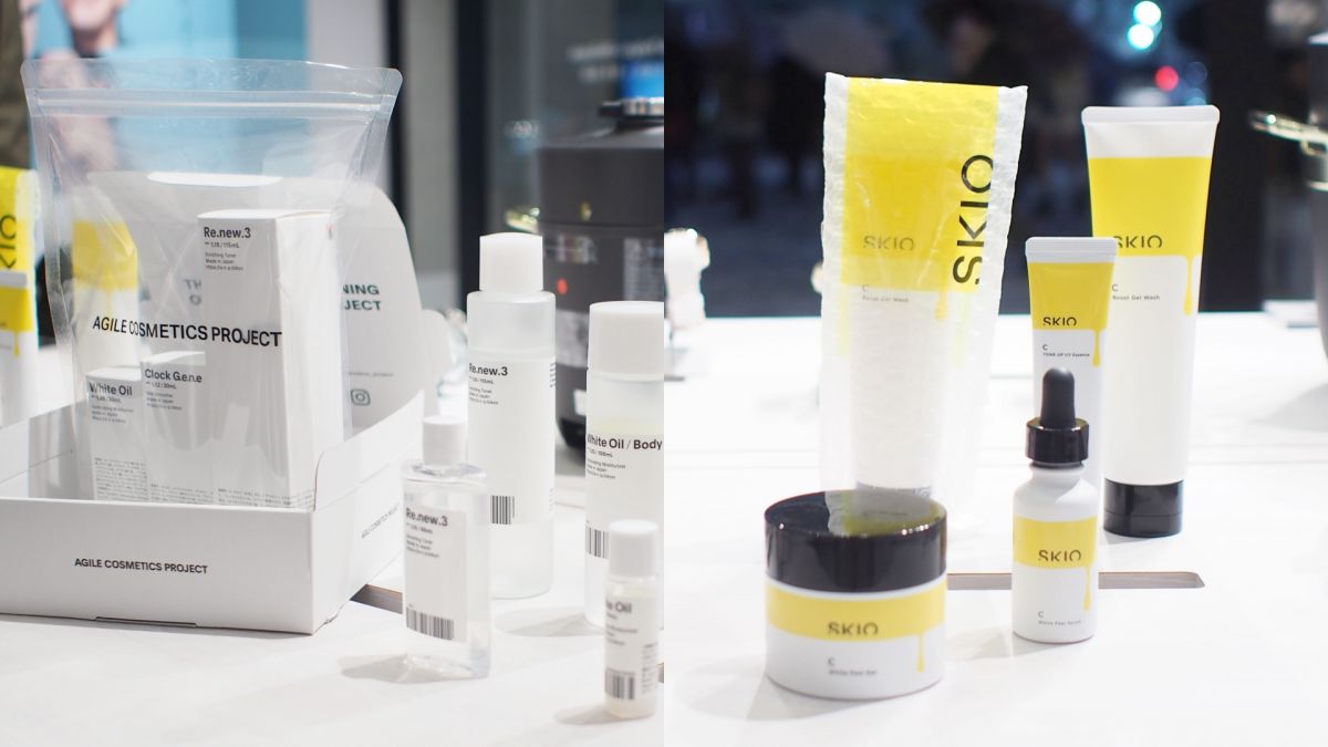 （写真左）「AGILE COSMETICS PROJECT」（写真右）「SKIO」