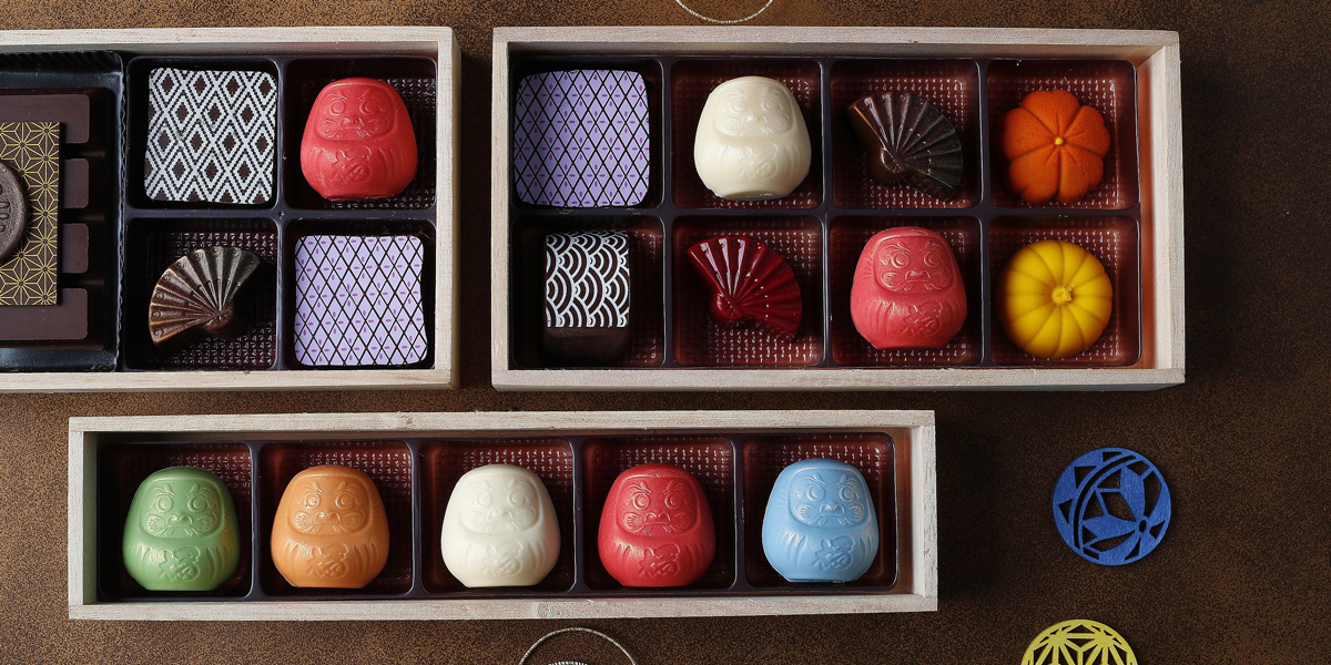だるま、扇…和風モチーフが美しいチョコレートに！ホテル雅叙園東京「バレンタインコレクション2022」
