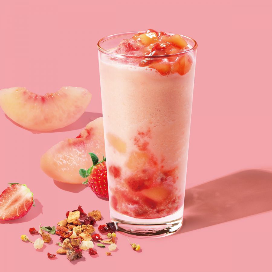 「ピーチ トランクイリティ ティー フラペチーノ®」※ストロベリー果肉・果汁 5%未満