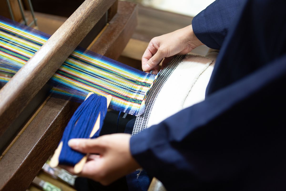 機織工房もあります。コースター1300円