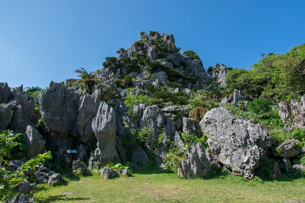 奇岩・巨石コースと美ら海展望台コースが交わる場所にある悟空岩
