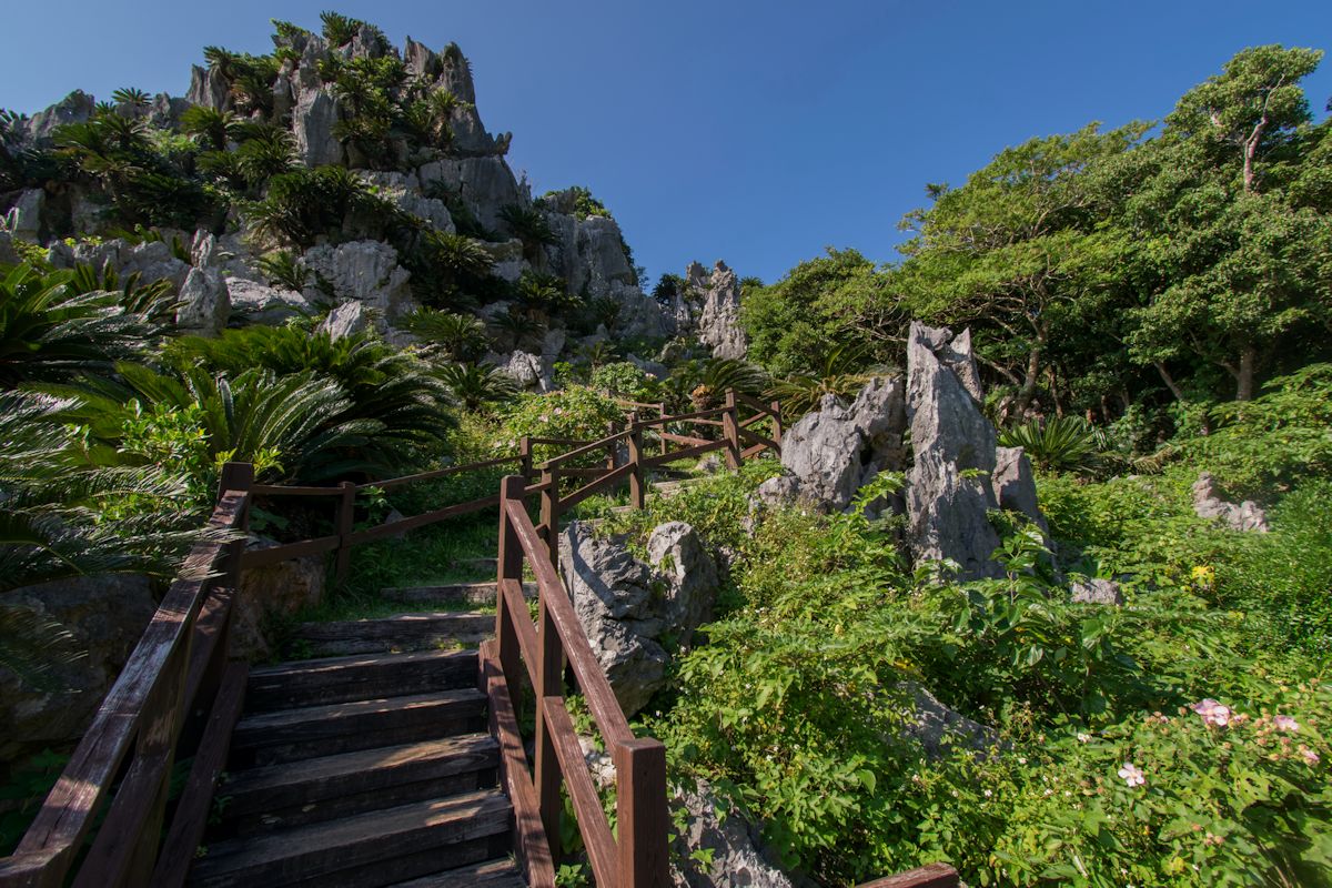 悟空岩の側に設けられた階段を登っていきます