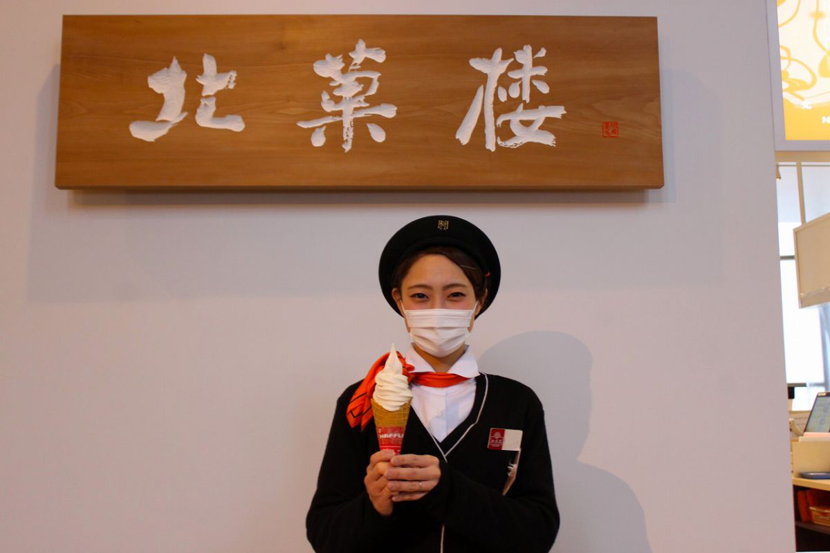 爽やかな味わいのバニラソフトクリーム387円　※現在は一時販売停止中