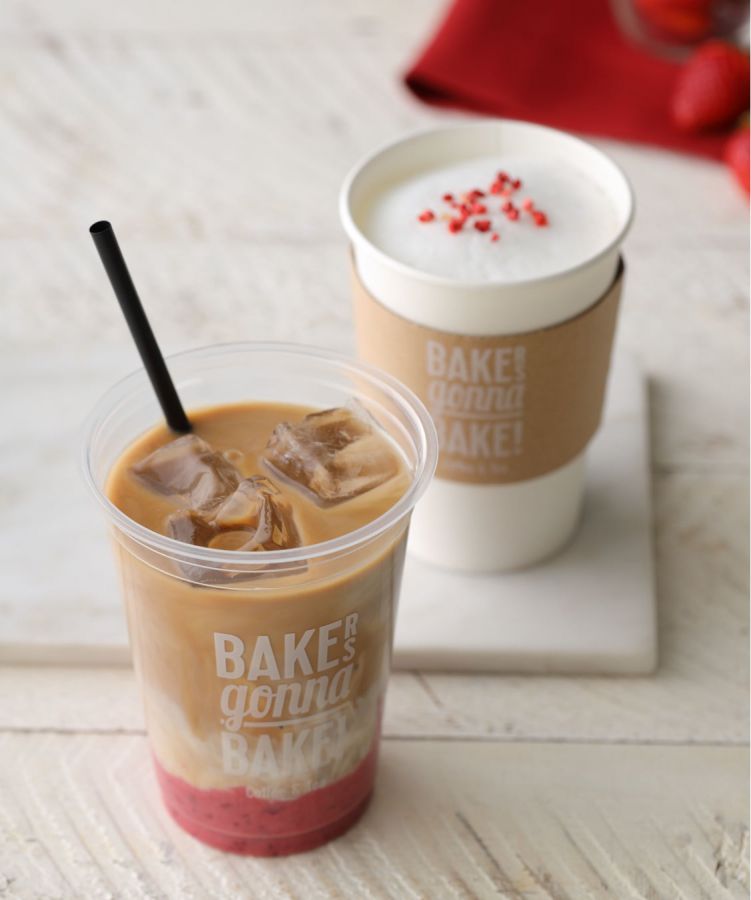 ストロベリーラテ 430円　アイスストロベリーミルクティー 480円