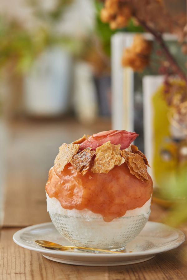 りんごパイのかき氷1100円 ※このかき氷は取材日のもの、金額は他のかき氷の参考までに