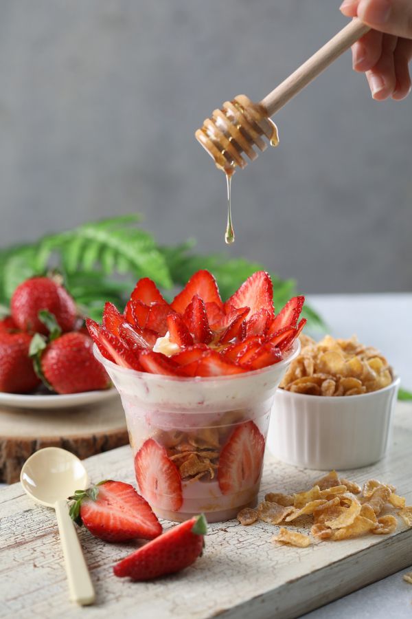 GOCHA BAR。写真は人気ドリンク「苺花苺花幾月開」NT$100