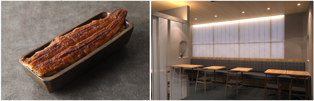 （左）「蒲焼き一本重」イートイン4980円（左）店内のイメージ