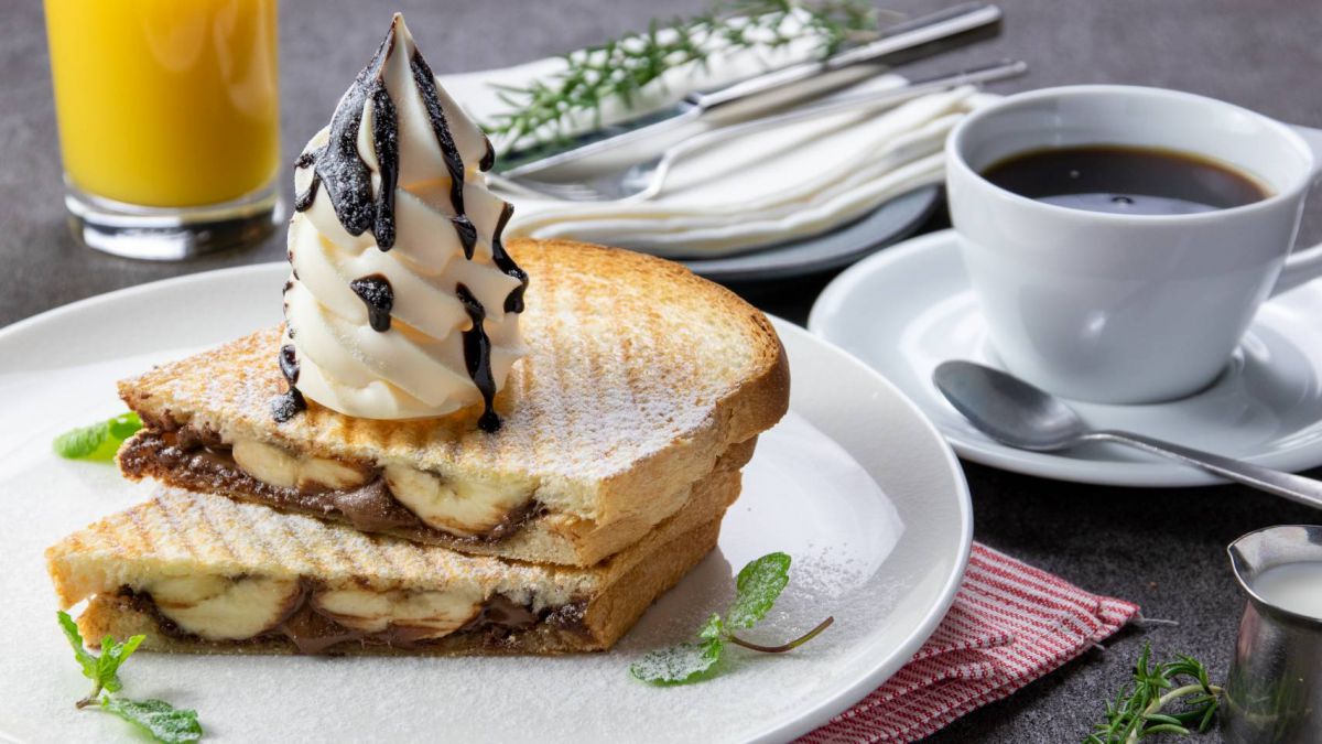 デザートグリルドサンドイッチセット あんバターのホットサンド“クリーム”　1000円