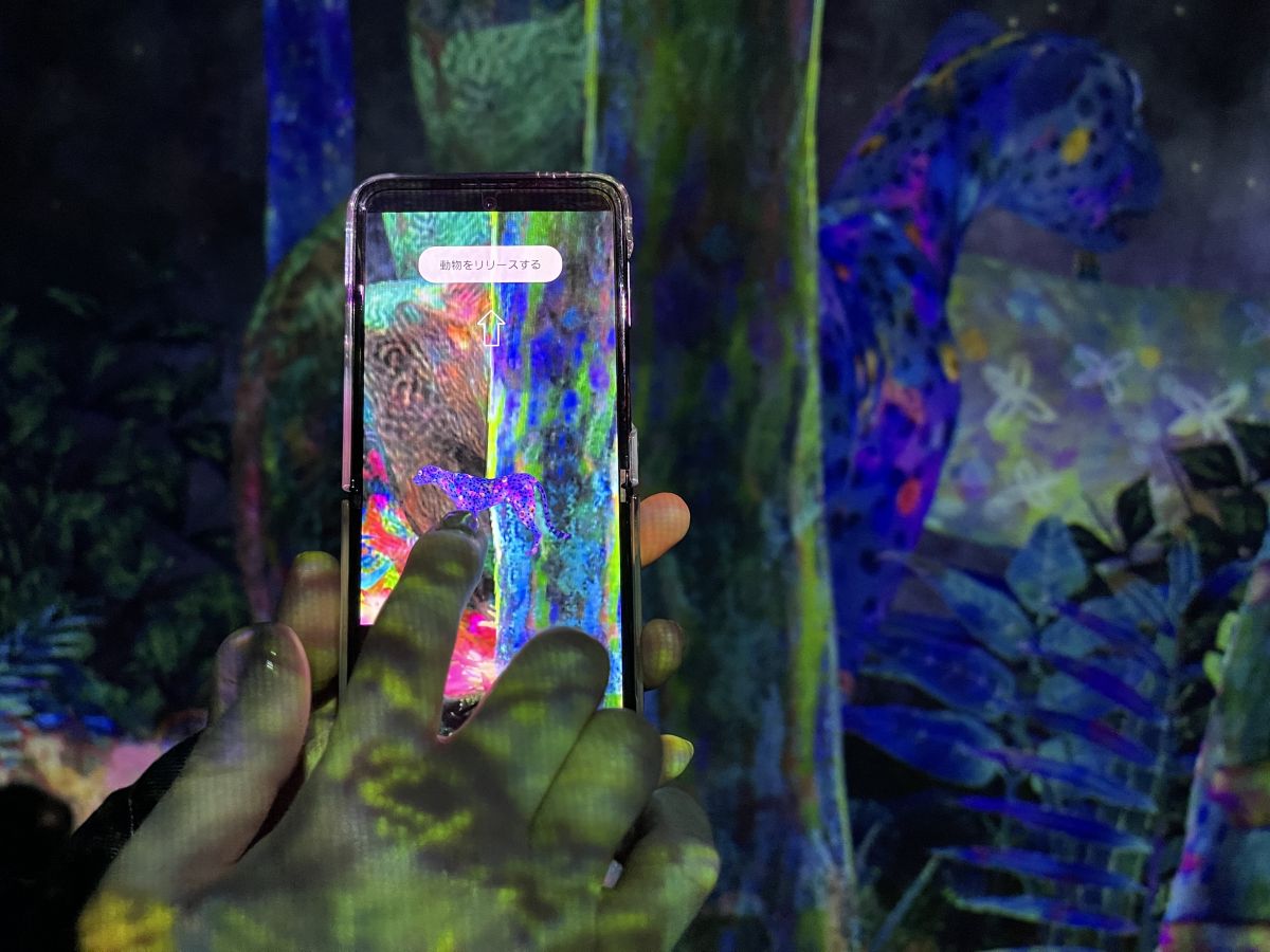 捕まえた動物はスワイプしてリリース♩