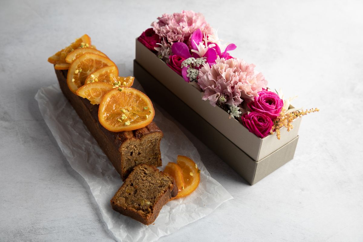 「瀬戸内しまなみ産 甘夏とアールグレイのパウンドケーキとフラワーボックス」 5000円 ※送料無料