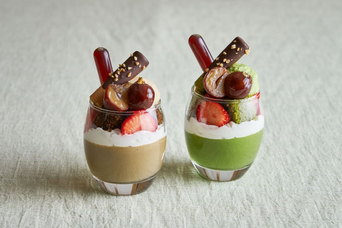 宇治ほうじ茶プリンパフェ、宇治抹茶プリンパフェ